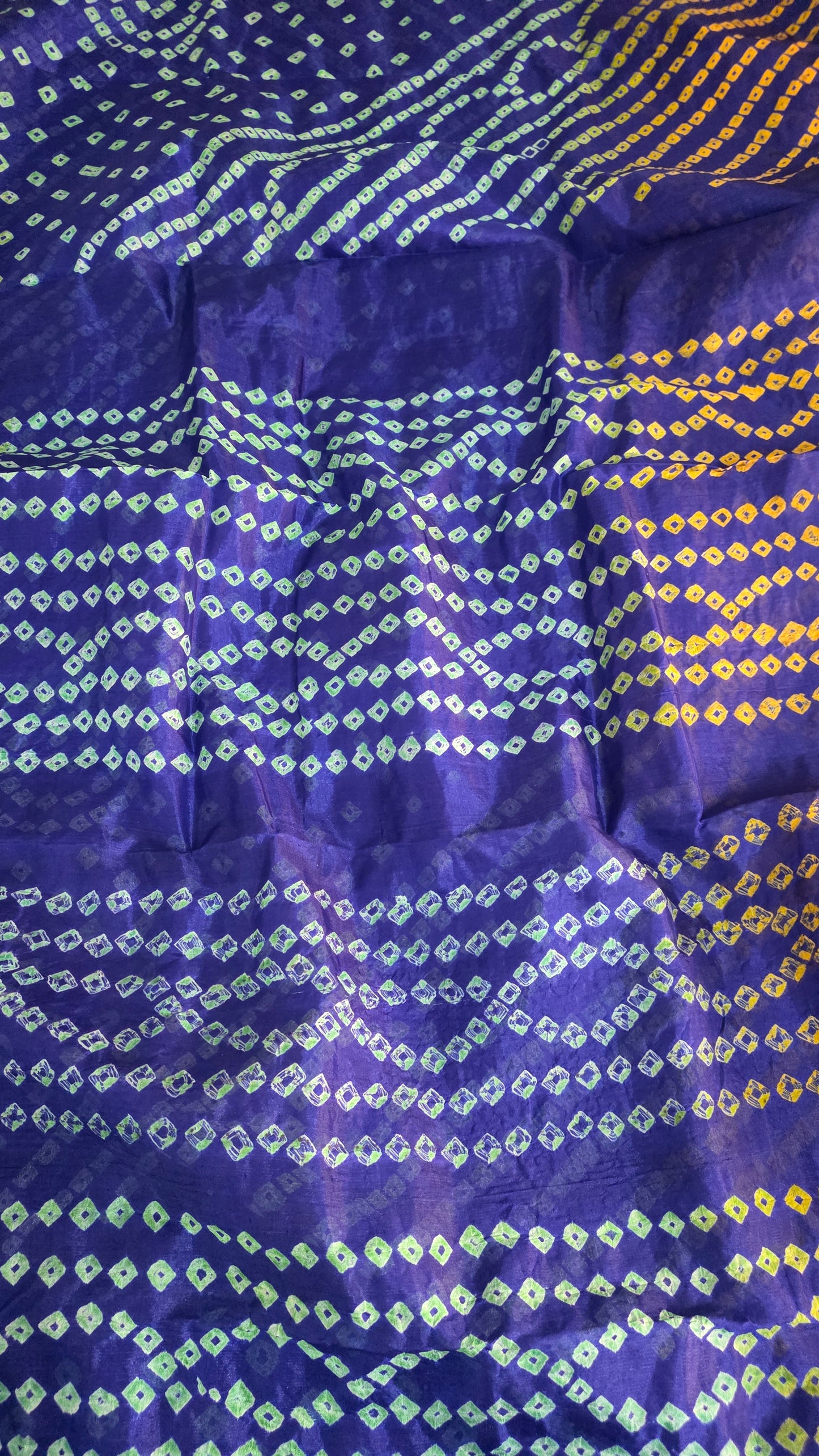Blue Bandhani Bandhej Printed Art Silk Saree KCBAN06