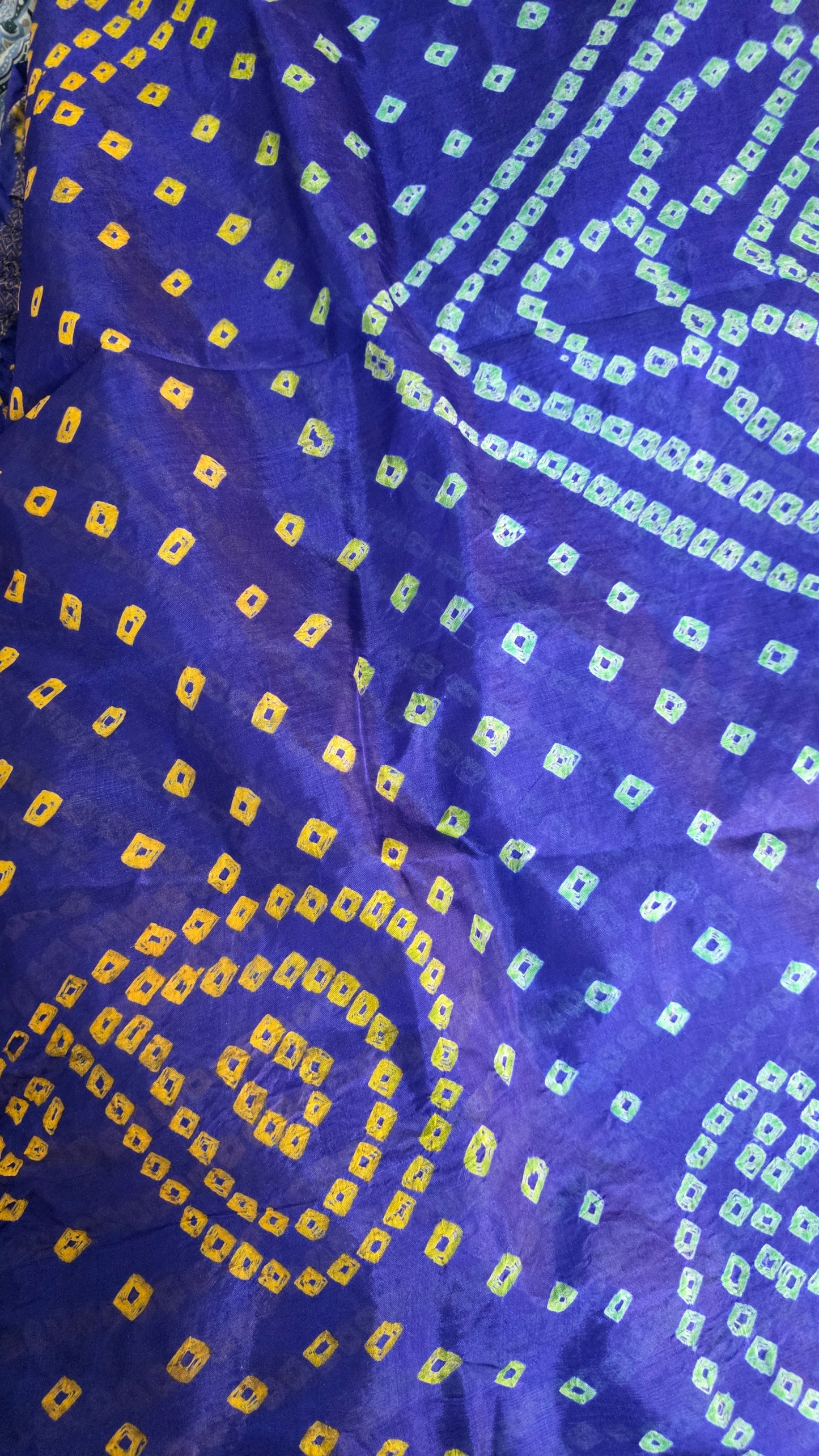 Blue Bandhani Bandhej Printed Art Silk Saree KCBAN06