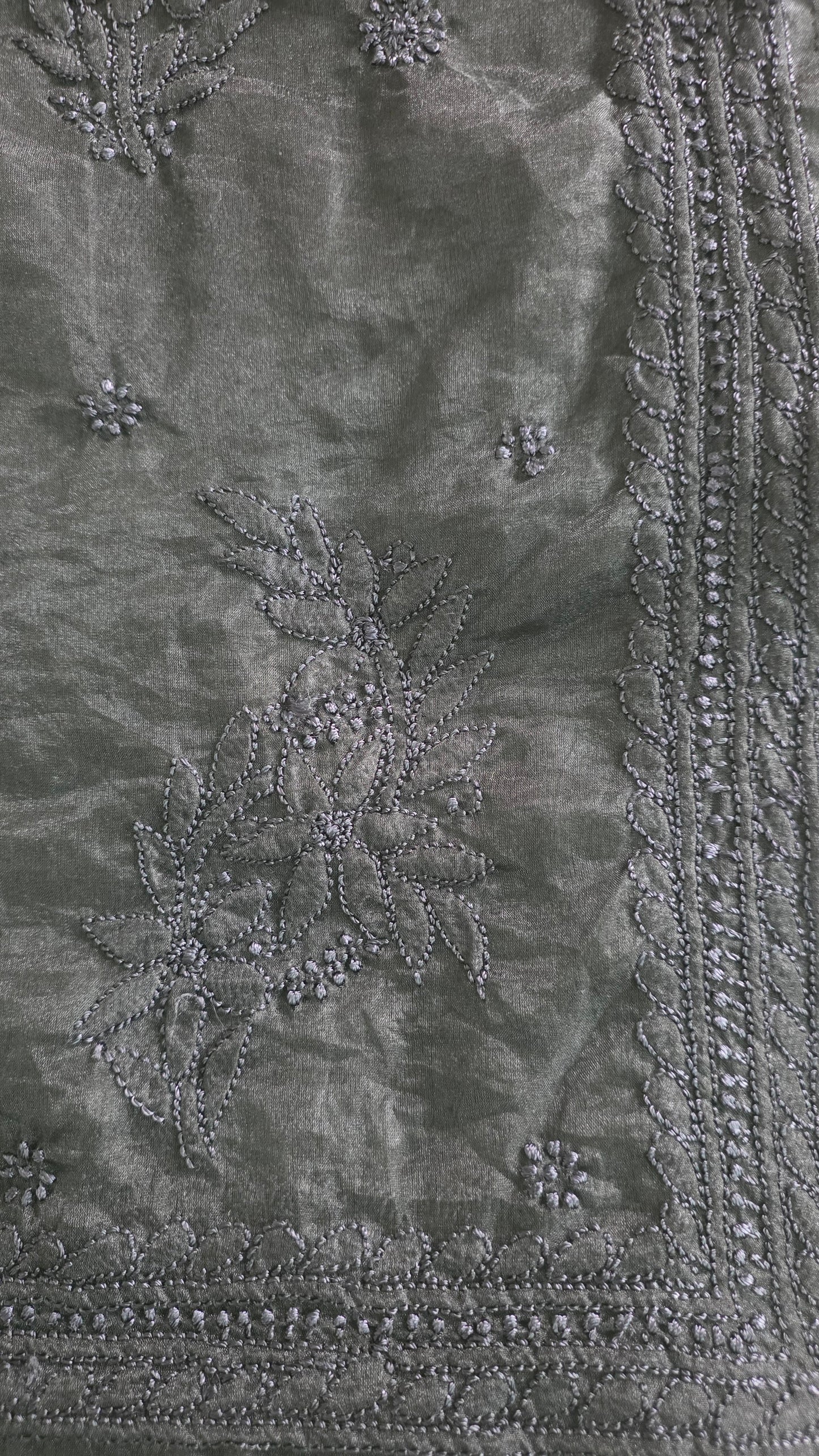 Black Organza hand work Lakhnavi Chikankari saree