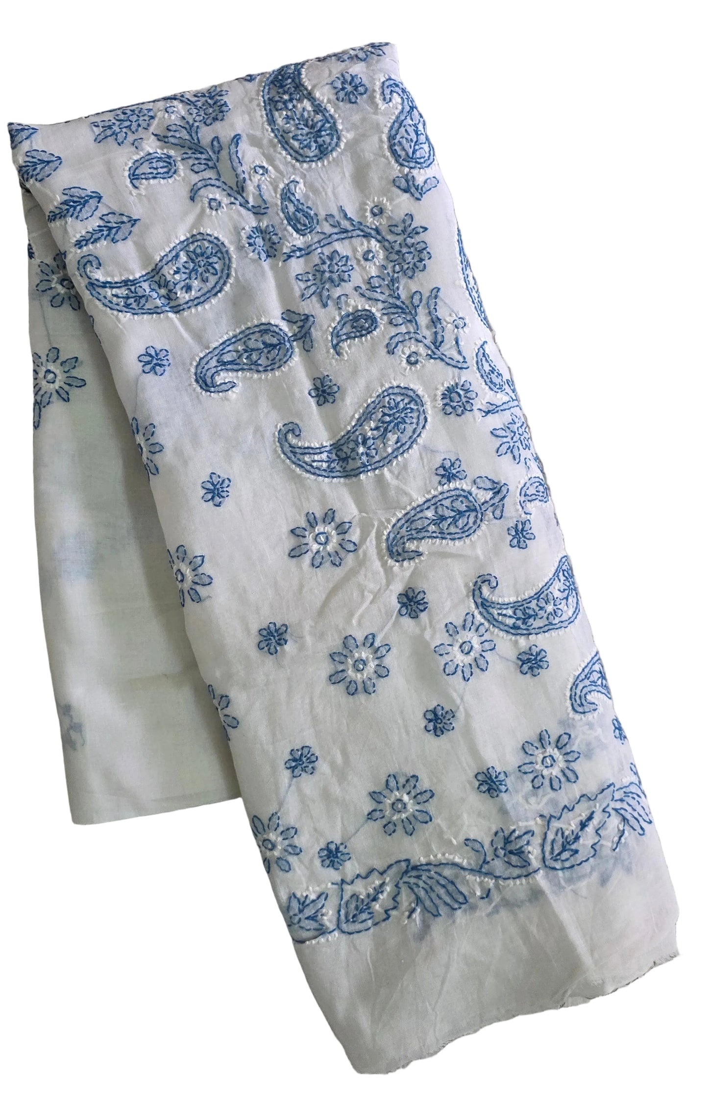 White Pure Cotton hand work Lakhnavi Chikankari saree