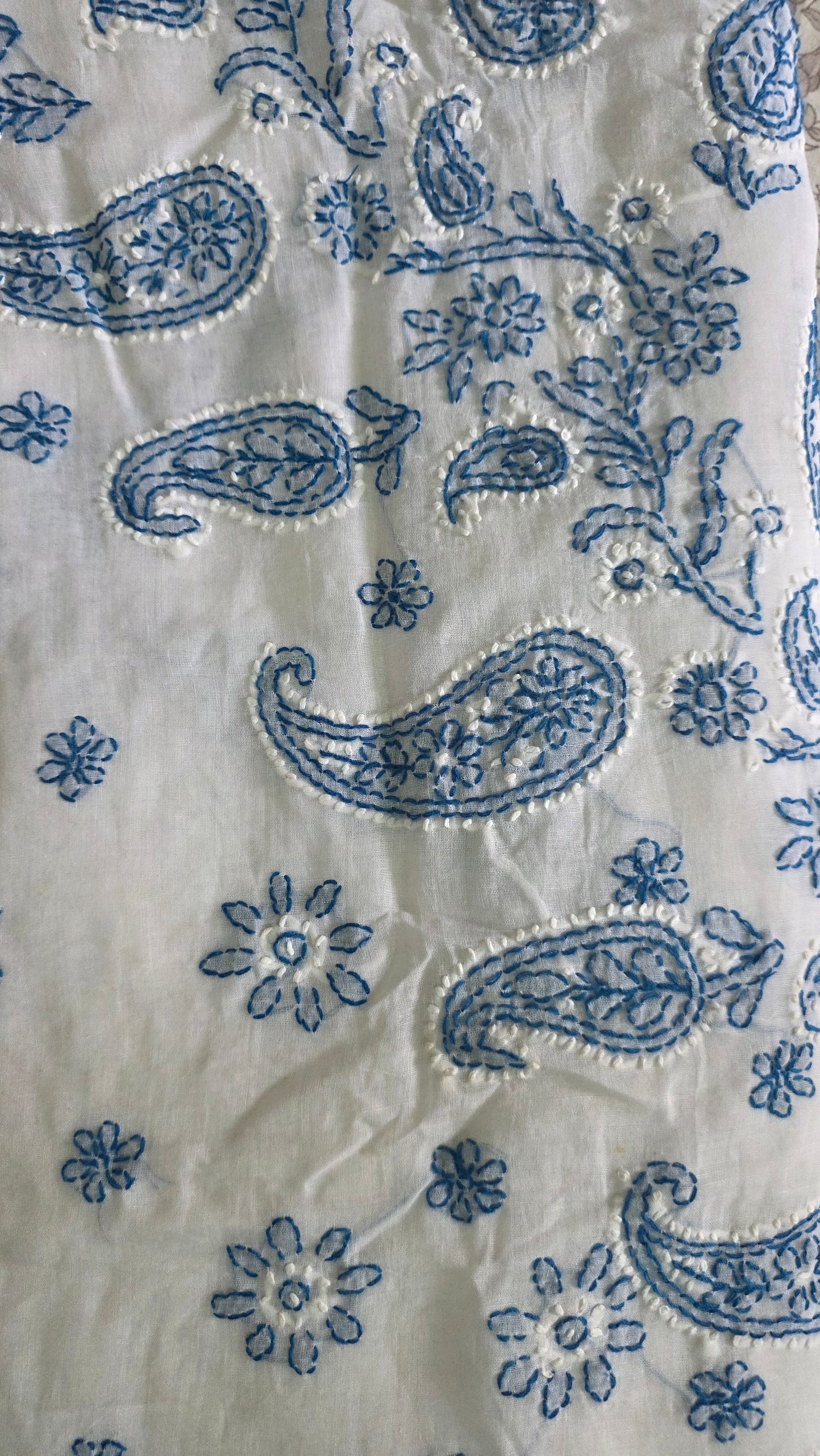 White Pure Cotton hand work Lakhnavi Chikankari saree