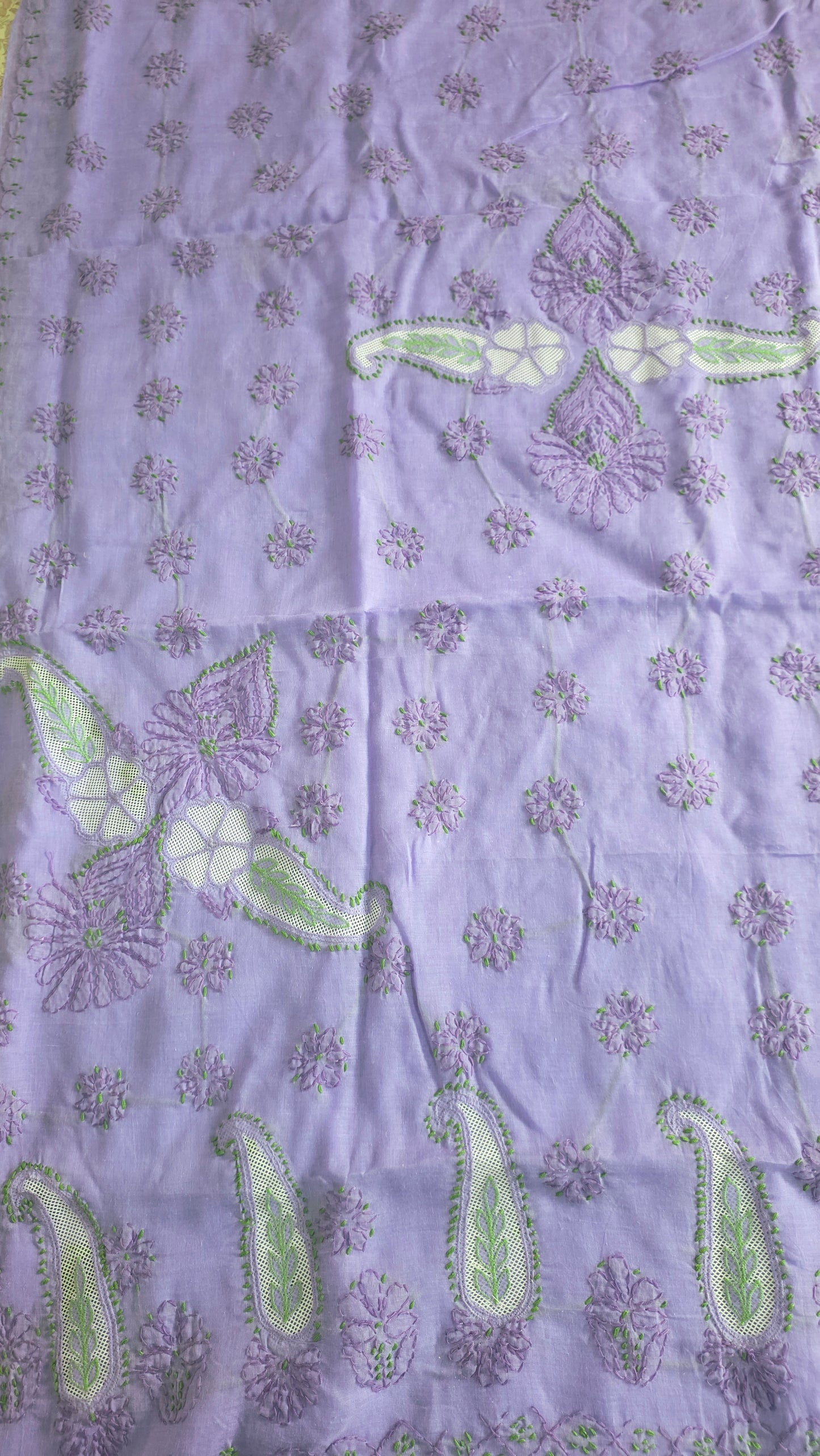 Pure Cotton Jaali work Lakhnavi Chikankari saree