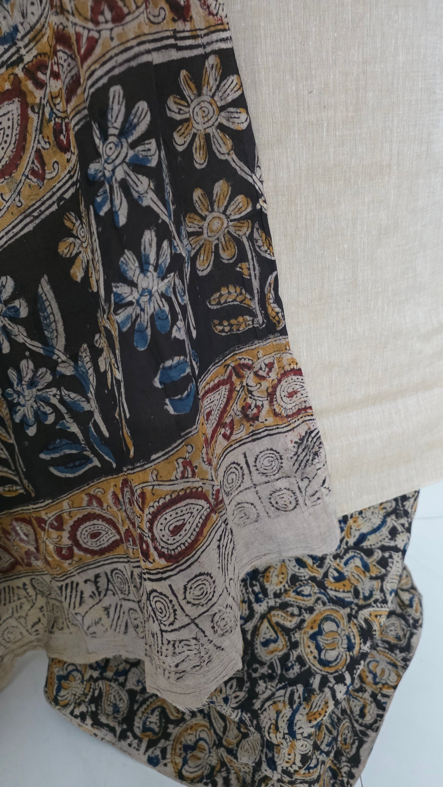 Beige Cream Kalamkari Salwar Kameez Dress Material