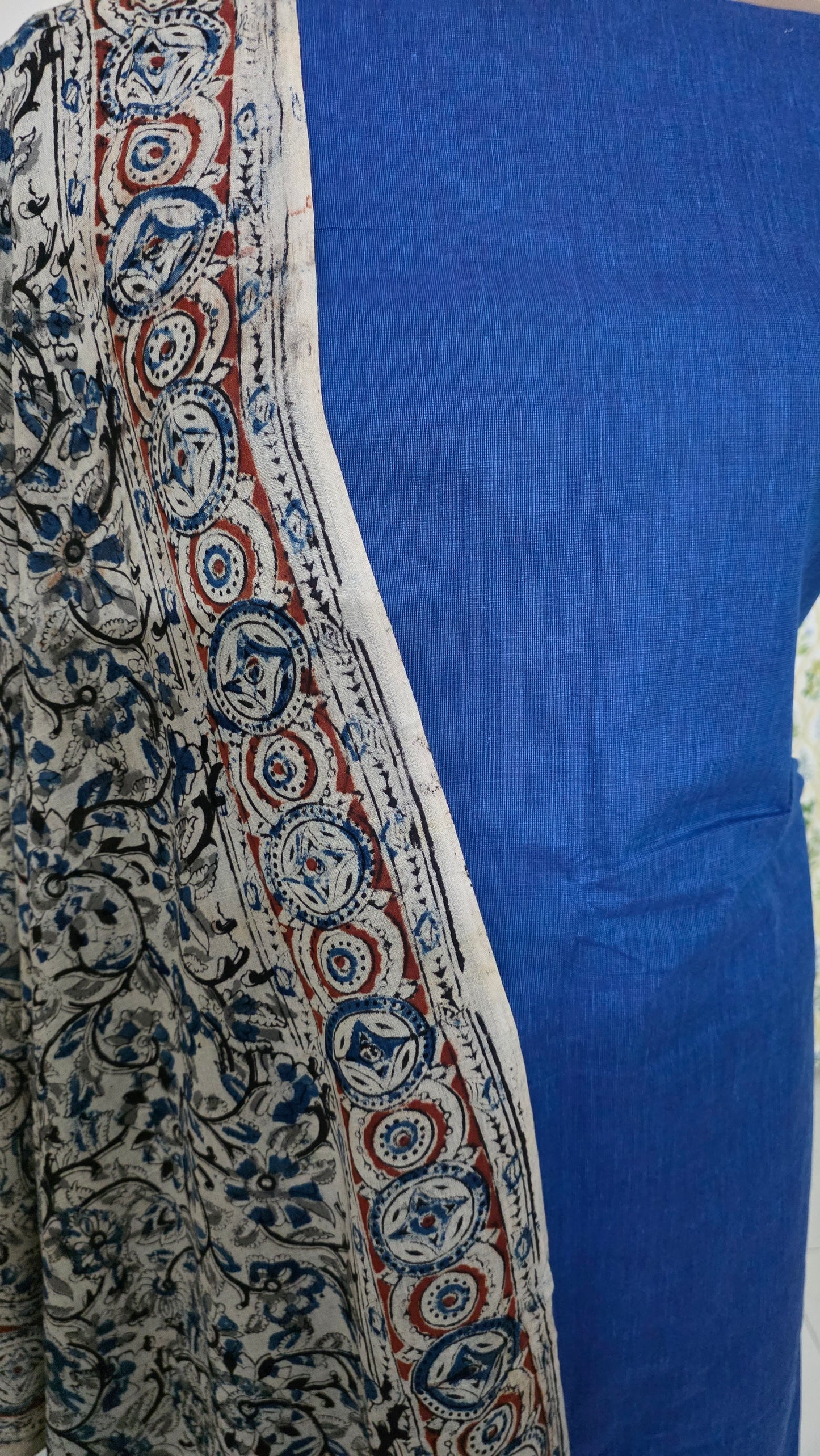 Blue Kalamkari Salwar Kameez Dress Material