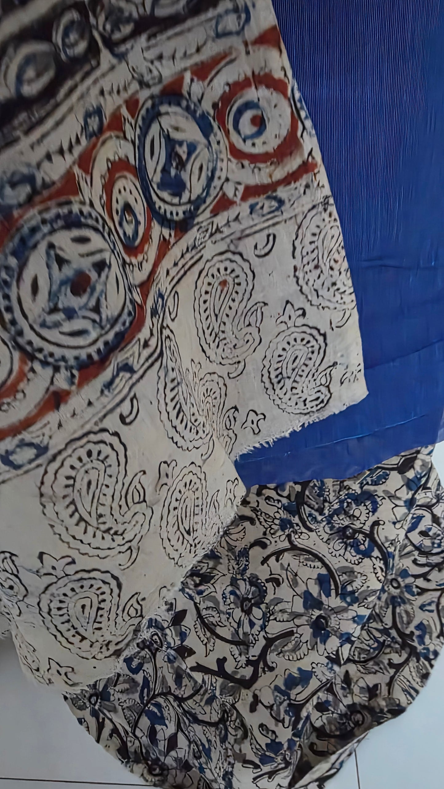 Blue Kalamkari Salwar Kameez Dress Material