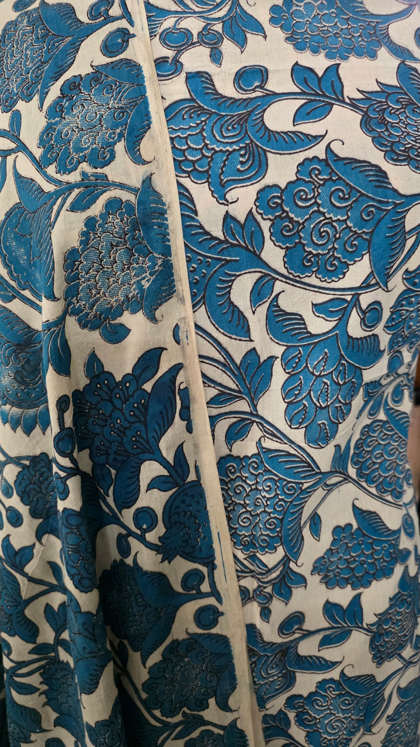 Turquoise Kalamkari Cotton Salwar Kameez Dress Material
