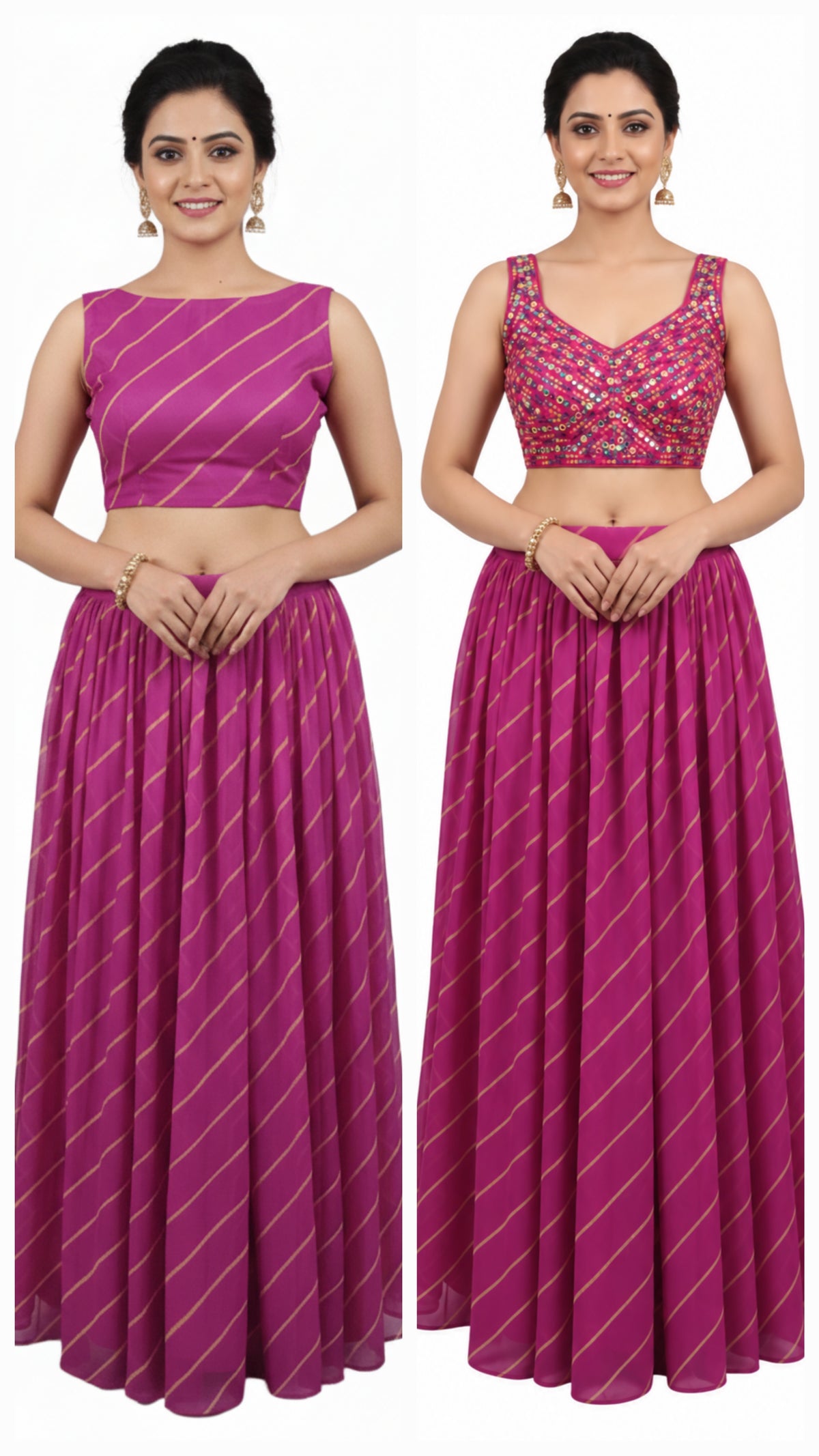 Festive Pink Leheriya Navratri Chaniya Choli ALC35