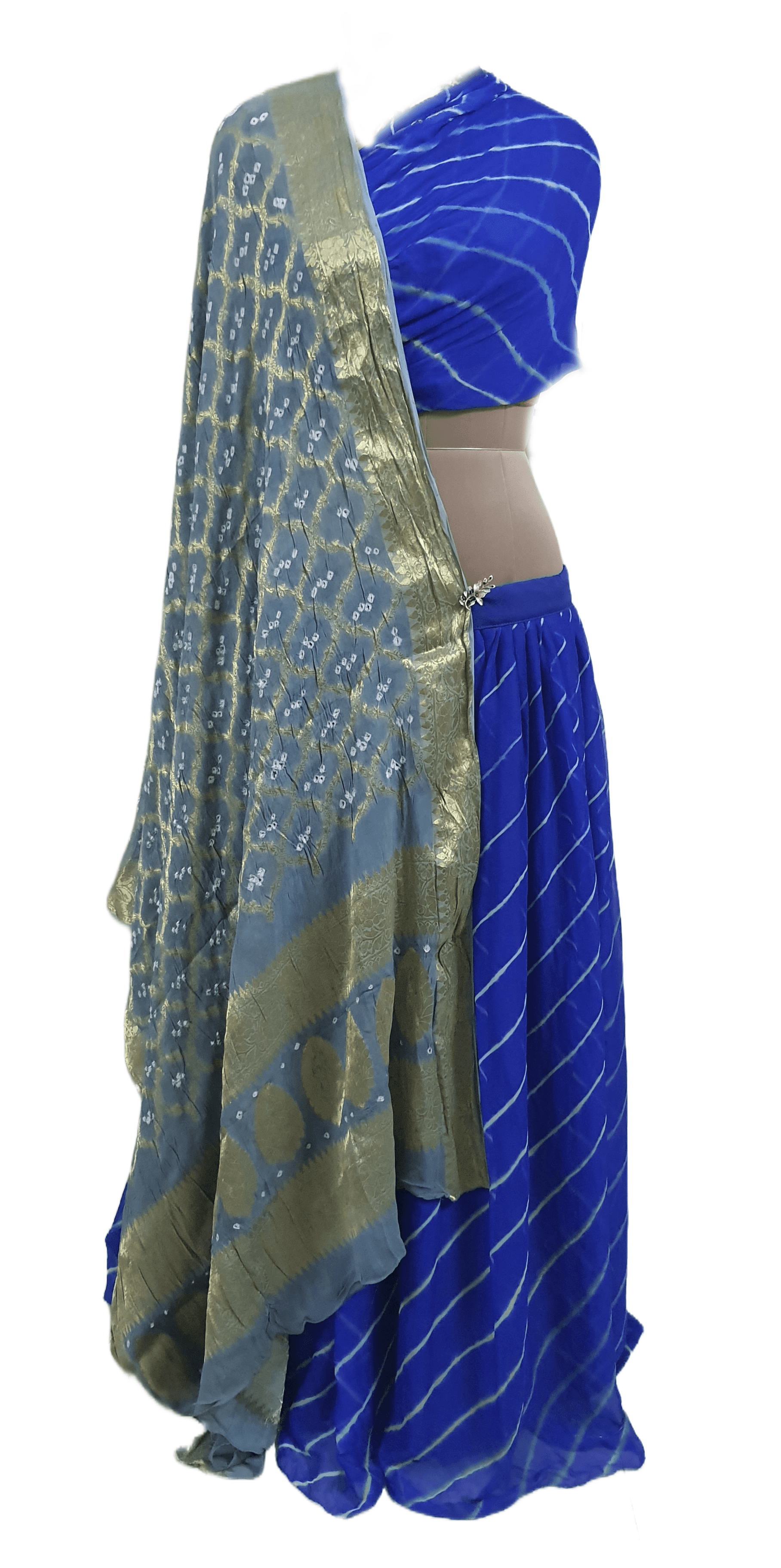 Festive Royal Blue Leheriya Lehenga Choli ALC33