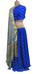 Festive Royal Blue Leheriya Lehenga Choli ALC33