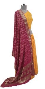 Festive Yellow Leheriya Lehenga Choli ALC34