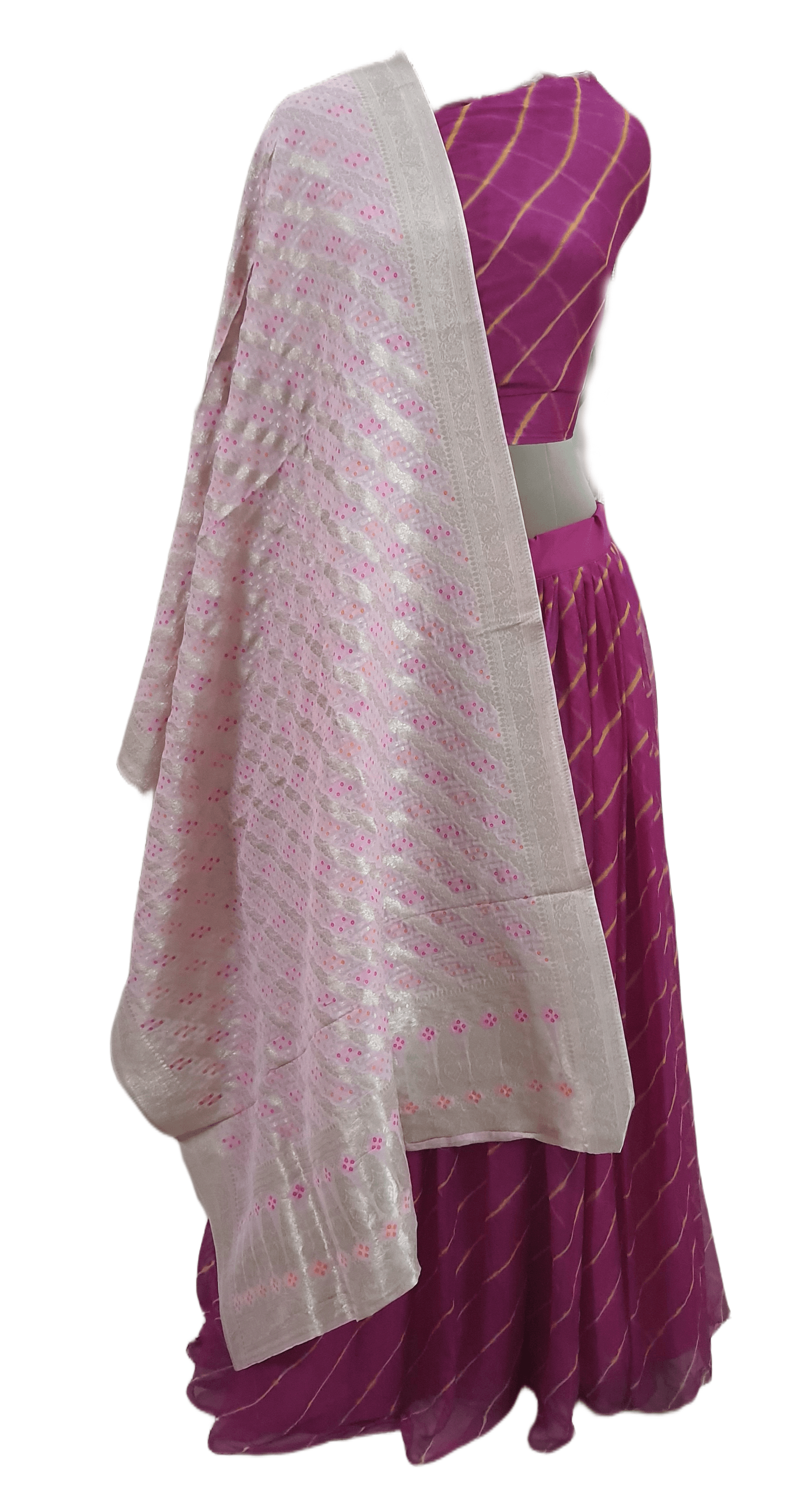 Festive Pink Leheriya Lehenga Choli ALC35 - Ethnic's By Anvi Creations