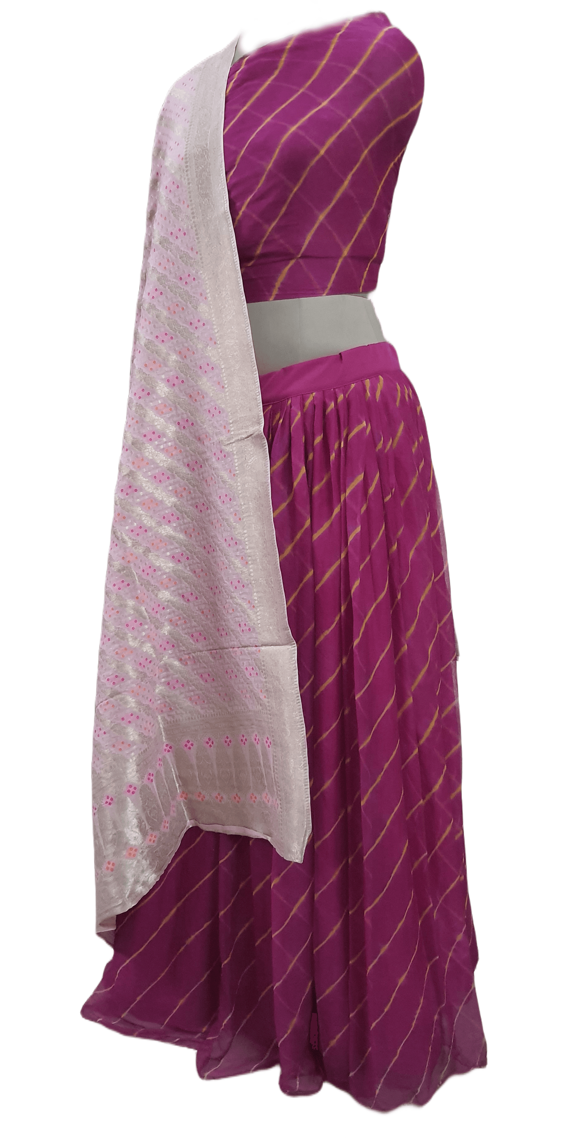 Festive Pink Leheriya Lehenga Choli ALC35