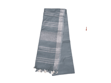 Load image into Gallery viewer, Grey Linen Cotton Saree with Pure Ikkat Cotton Blouse BHR03