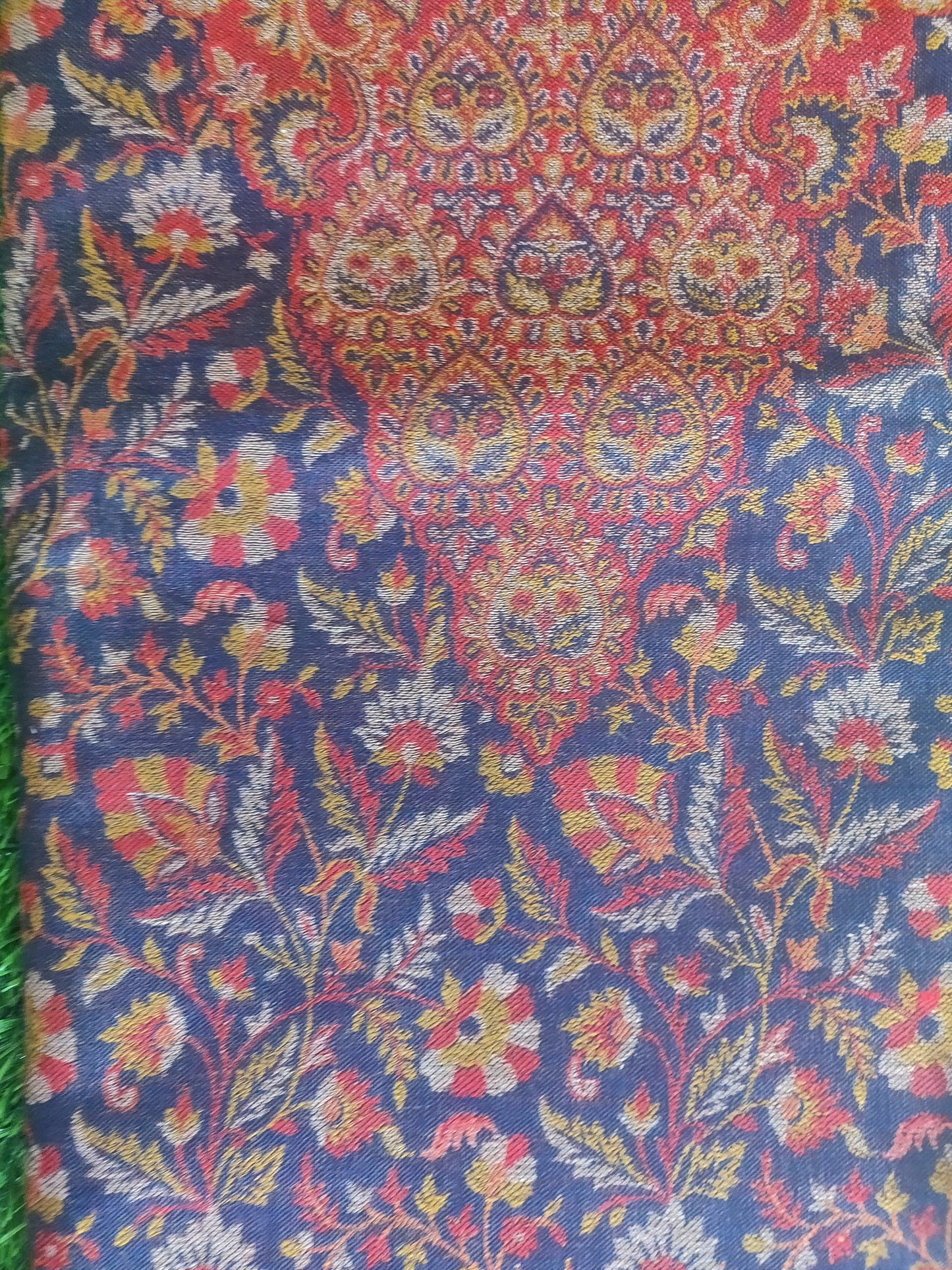 Deep Blue Pashmina Kani Weave Salwar Kameez Dress Material C326