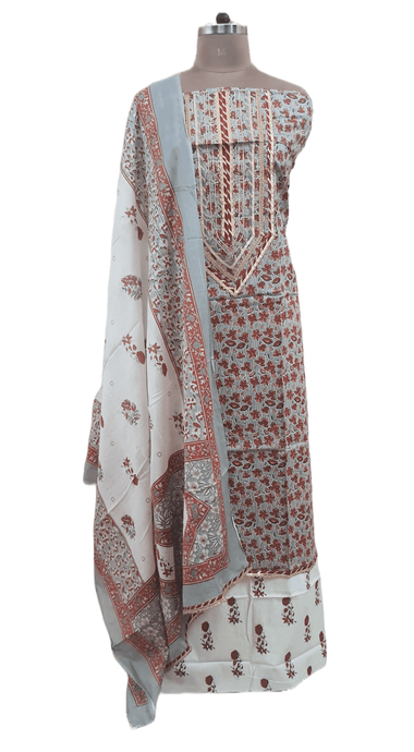 Jaipuri Cotton Printed Suit with Gotta Patti work EV27