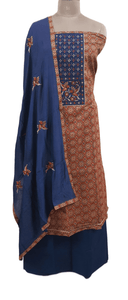 Ajrakh Printed Cotton Suit with Embroidered Dupatta EV15