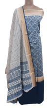 Load image into Gallery viewer, Light Blue Handloom Border Printed Cotton Suit EV19