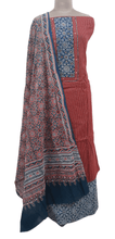 Load image into Gallery viewer, Cotton Kantha Kurta with Ajrakh Dupatta Suit EV24
