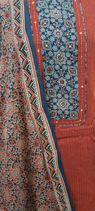 Cotton Kantha Kurta with Ajrakh Dupatta Suit EV24