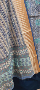 Light Blue Handloom Border Printed Cotton Suit EV25