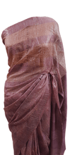 Charger l&#39;image dans la galerie, Onion Pink Katan Ghicha Saree with Pure Ikkat Cotton Blouse KG08
