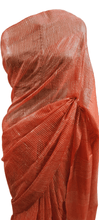 Load image into Gallery viewer, Orange Katan Ghicha Saree with Pure Ikkat Silk Blouse KG09