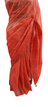 Load image into Gallery viewer, Orange Katan Ghicha Saree with Pure Ikkat Silk Blouse KG09