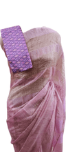 Load image into Gallery viewer, Pink Katan Ghicha Saree with Pure Ikkat Silk Blouse KG10