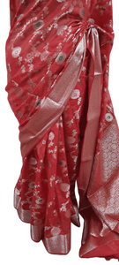 Red Khaddi Katan Banarasi Saree