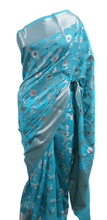 Load image into Gallery viewer, Firozi Blue Khaddi Katan Banarasi Saree