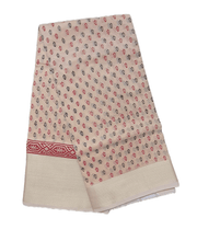 Load image into Gallery viewer, Pure Maheshwari Block Printed Cotton Silk Beige Saree
