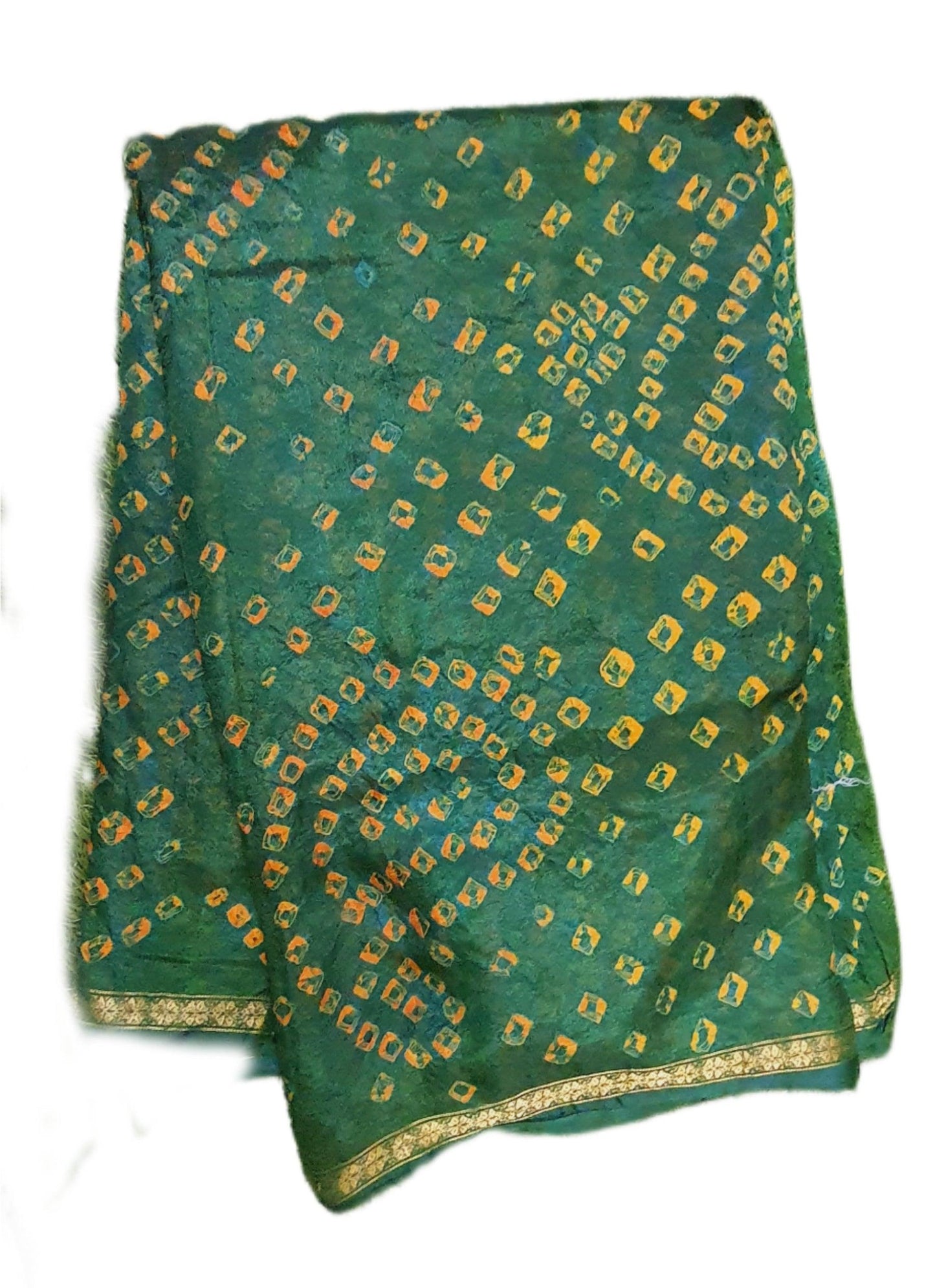 Green Bandhani Bandhej Printed Art Silk Saree KCBAN01 - Ethnic's By Anvi Creations