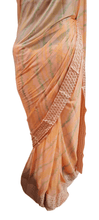 Load image into Gallery viewer, Peach Bandhej Bandhani Printed Chinon Chiffon saree SHVGS01