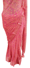 Load image into Gallery viewer, Carrot Pink Bandhej Bandhani Printed Chinon Chiffon saree SHVGS03