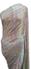Load image into Gallery viewer, Gray Bandhej Bandhani Printed Chinon Chiffon saree SHVGS05