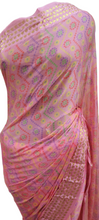 Load image into Gallery viewer, Rose Pink Bandhej Bandhani Printed Chinon Chiffon saree SHVGS08