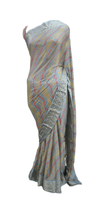 Charger l&#39;image dans la galerie, Gray Bandhej Bandhani Printed Chinon Chiffon saree SHVGS09