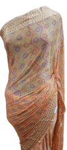Load image into Gallery viewer, Peach Bandhej Bandhani Printed Chinon Chiffon saree SHVGS10