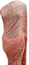 Load image into Gallery viewer, Peachy Pink Bandhej Bandhani Printed Chinon Chiffon saree SHVGS11