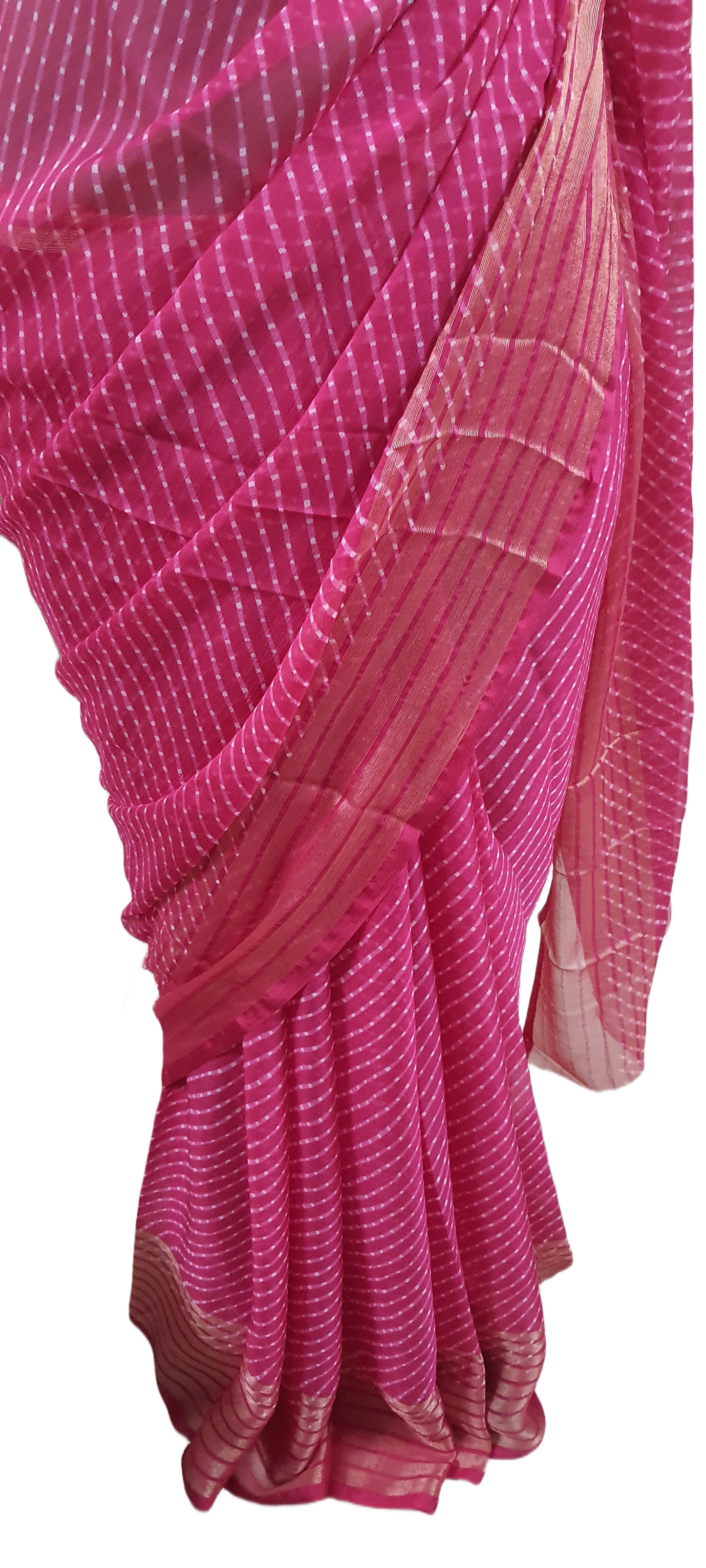 Beautiful Magenta Printed Chiffon Bandhej Bandhani Saree