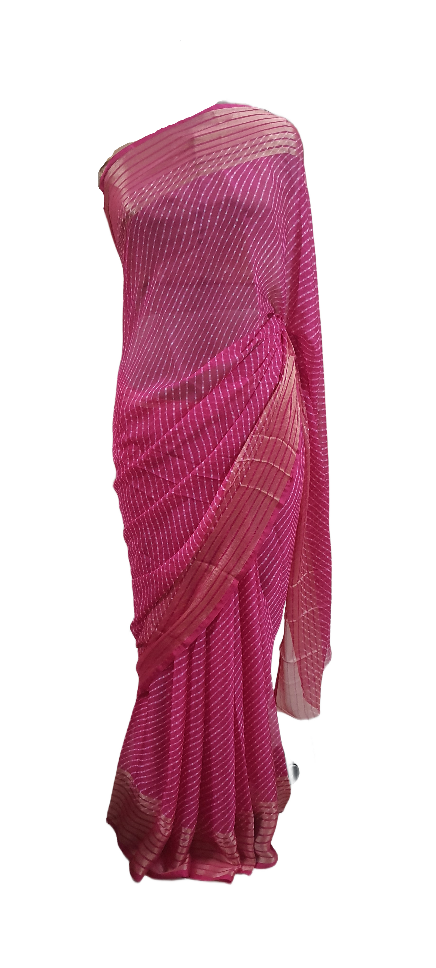 Beautiful Magenta Printed Chiffon Bandhej Bandhani Saree