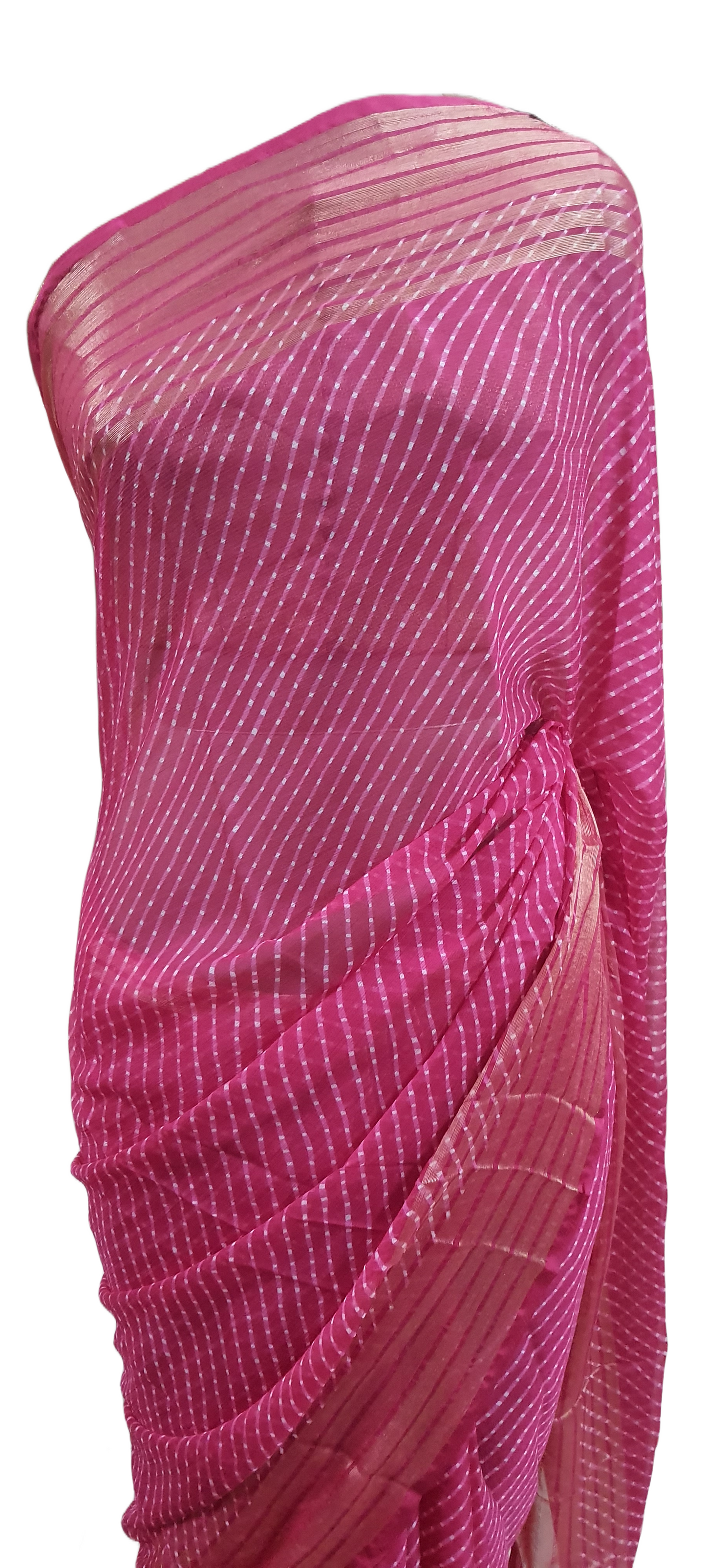 Beautiful Magenta Printed Chiffon Bandhej Bandhani Saree