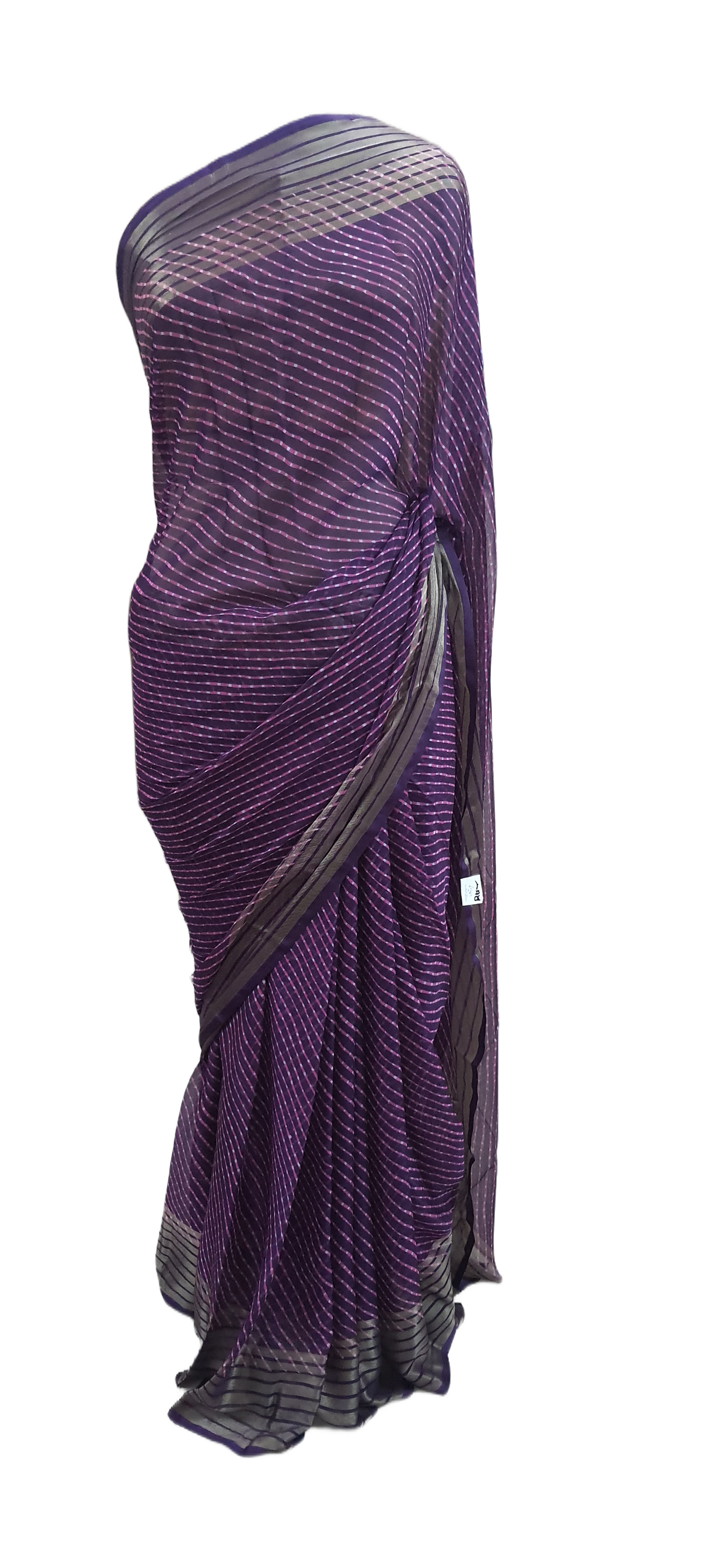 Beautiful Purple Printed Chiffon Bandhej Bandhani Saree