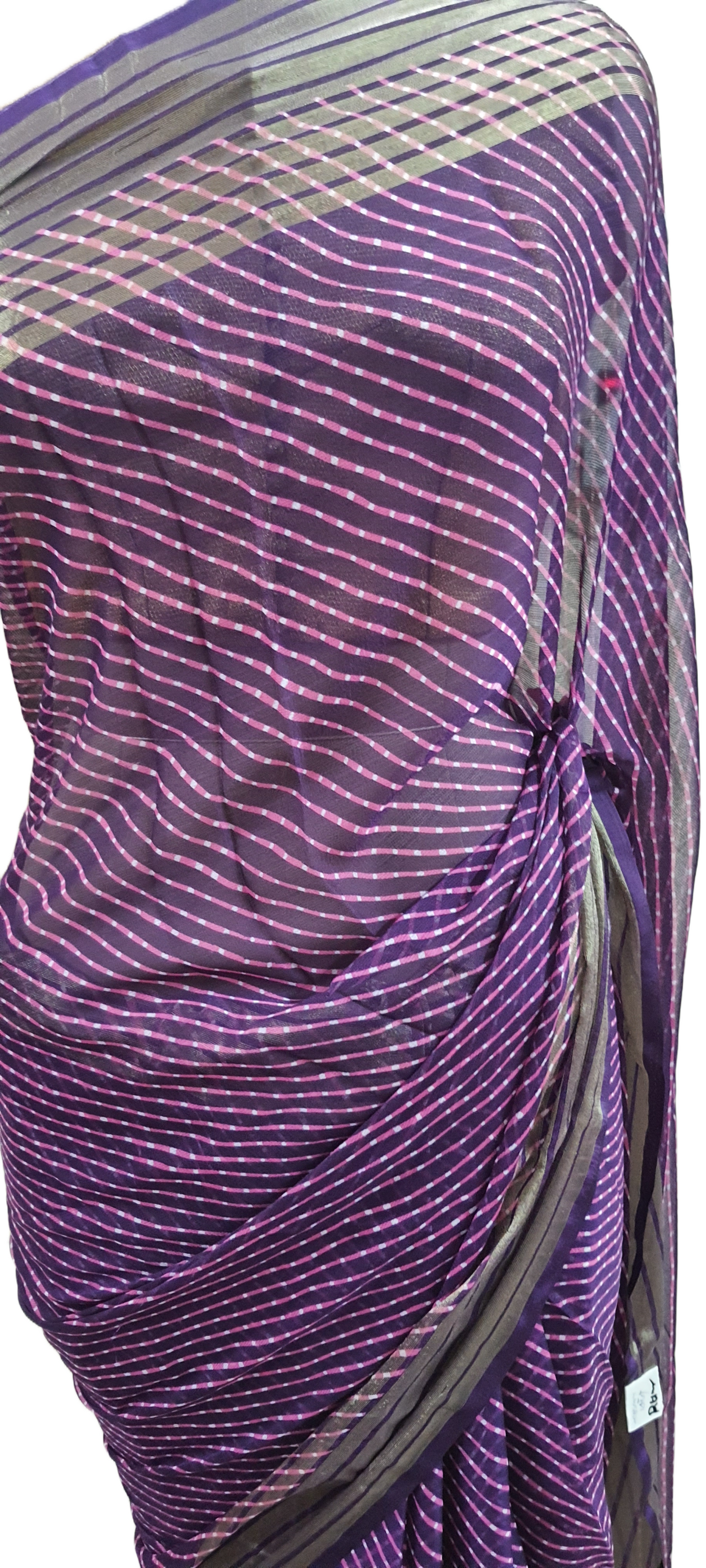 Beautiful Purple Printed Chiffon Bandhej Bandhani Saree