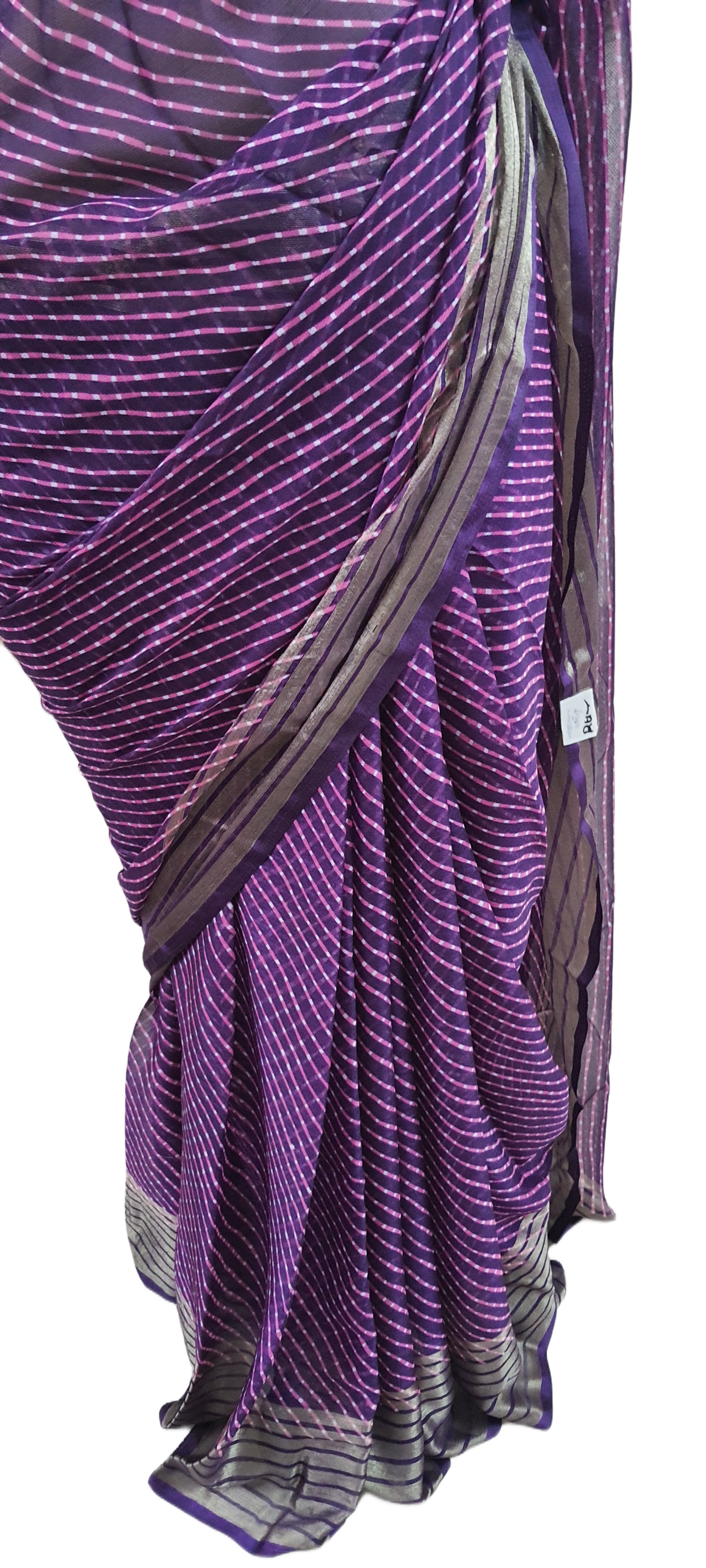 Beautiful Purple Printed Chiffon Bandhej Bandhani Saree