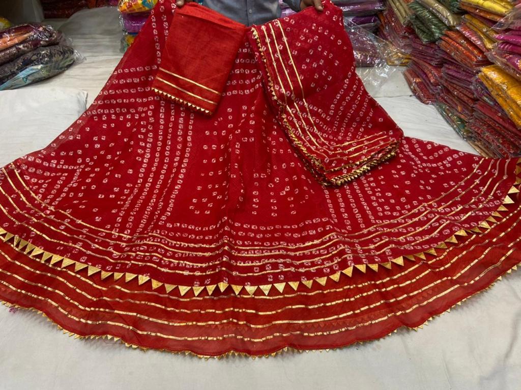 Latest Jaipur chunri style kota doriya gota patti lehenga