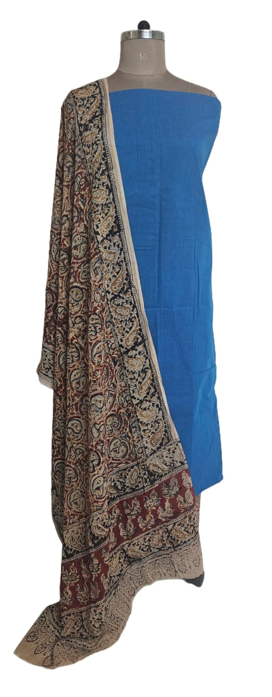Blue Kalamkari Salwar Kameez Dress Material