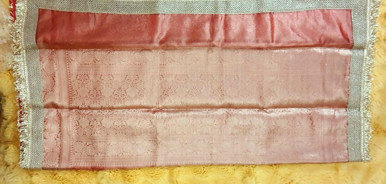 Red Organza Tissue Banarasi Traditional saree