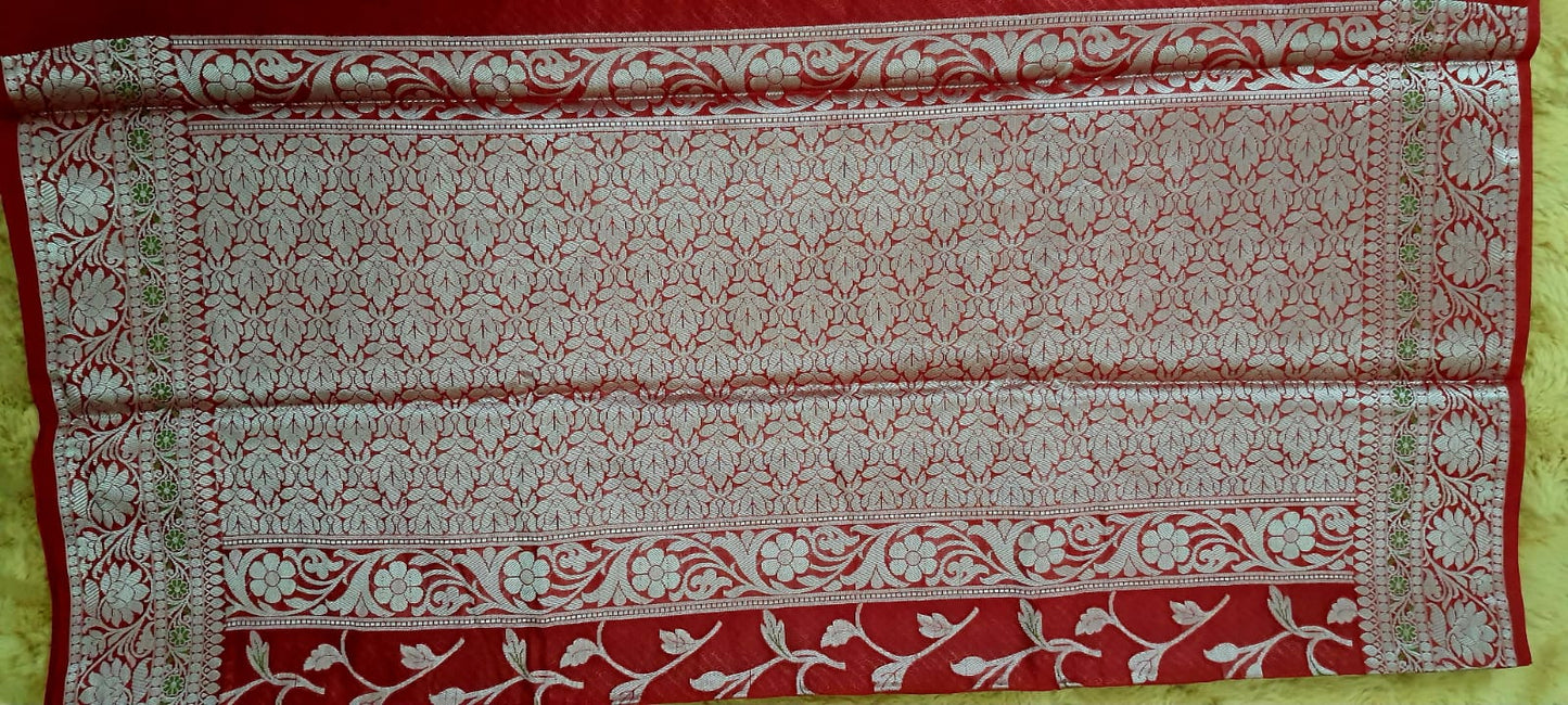 Semi Georgette Minakari Weave Banarasi Saree