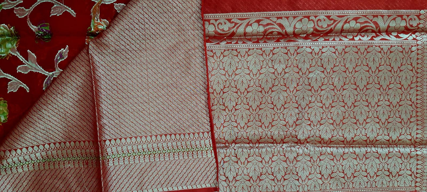 Semi Georgette Minakari Weave Banarasi Saree